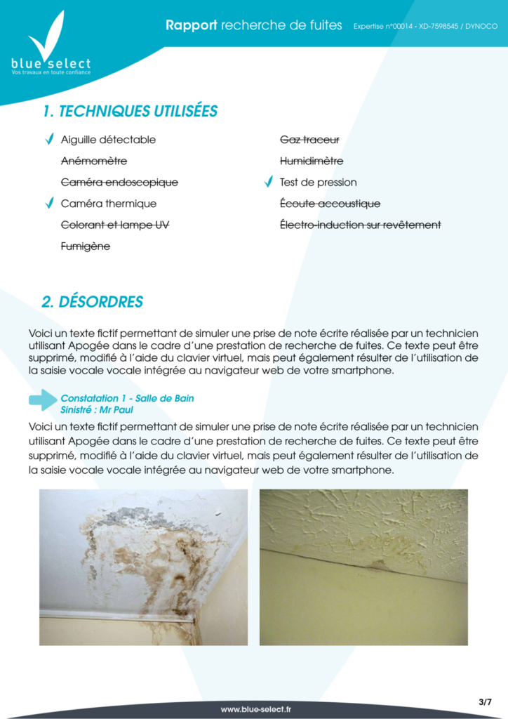 Rapport De Recherche De Fuite Aquareport Rapport De Recherche De Fuite Aquareport